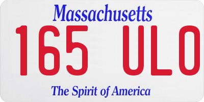 MA license plate 165UL0