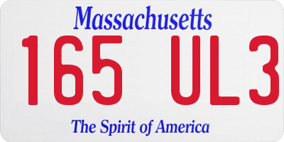 MA license plate 165UL3