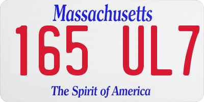 MA license plate 165UL7