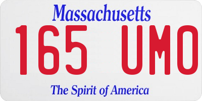 MA license plate 165UM0