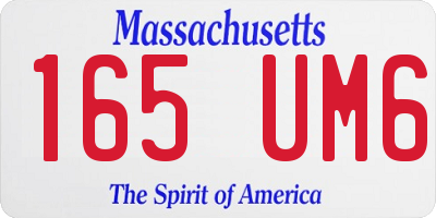 MA license plate 165UM6