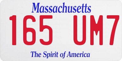 MA license plate 165UM7