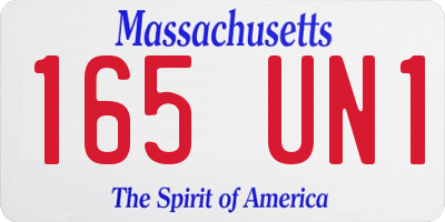 MA license plate 165UN1