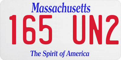 MA license plate 165UN2