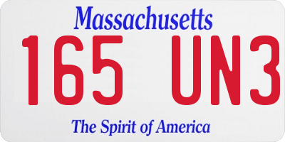 MA license plate 165UN3