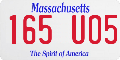 MA license plate 165UO5
