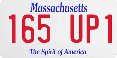 MA license plate 165UP1