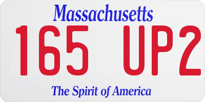 MA license plate 165UP2