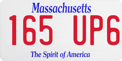 MA license plate 165UP6