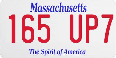 MA license plate 165UP7