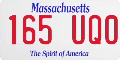 MA license plate 165UQ0