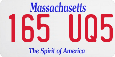 MA license plate 165UQ5