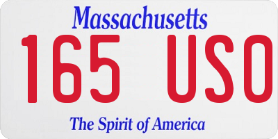 MA license plate 165US0