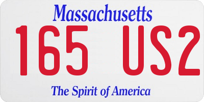MA license plate 165US2
