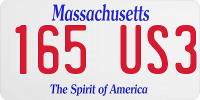MA license plate 165US3