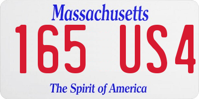 MA license plate 165US4