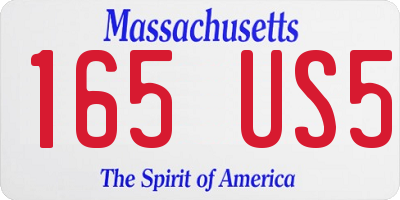 MA license plate 165US5