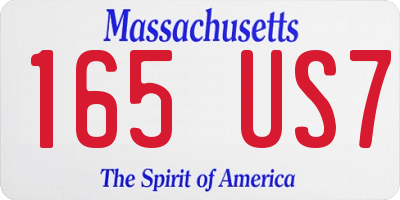 MA license plate 165US7