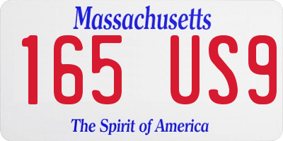 MA license plate 165US9