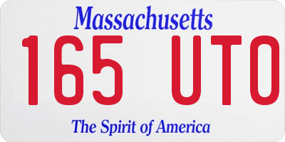 MA license plate 165UT0
