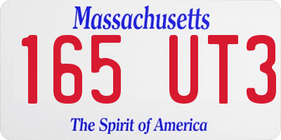 MA license plate 165UT3