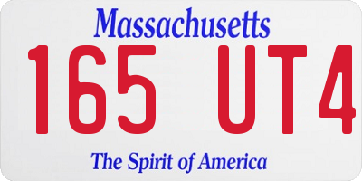 MA license plate 165UT4