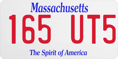 MA license plate 165UT5
