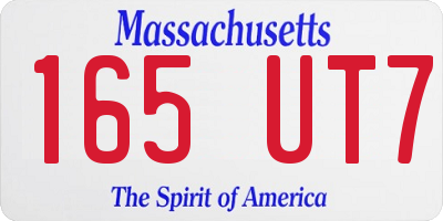 MA license plate 165UT7
