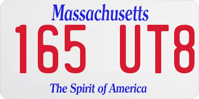MA license plate 165UT8