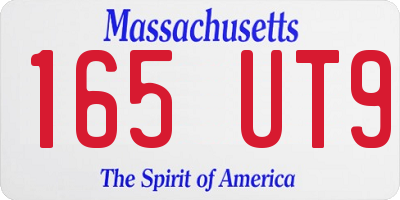 MA license plate 165UT9