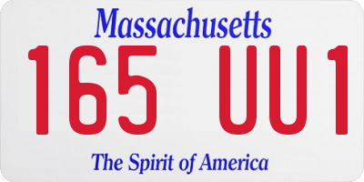 MA license plate 165UU1