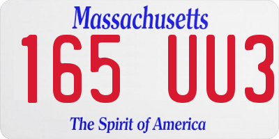 MA license plate 165UU3