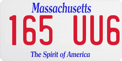 MA license plate 165UU6