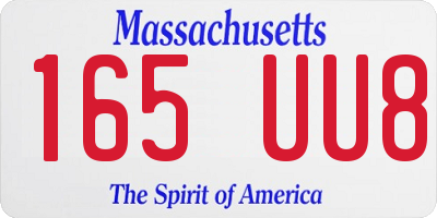 MA license plate 165UU8