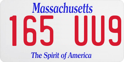 MA license plate 165UU9