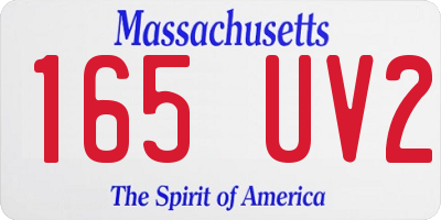 MA license plate 165UV2