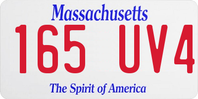 MA license plate 165UV4