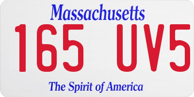 MA license plate 165UV5