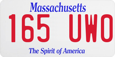 MA license plate 165UW0