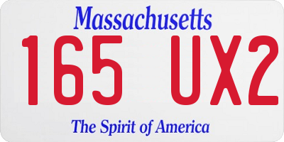 MA license plate 165UX2