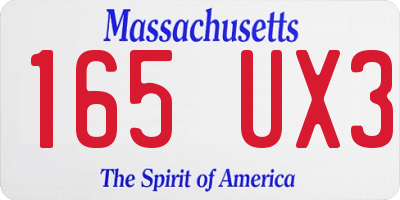 MA license plate 165UX3