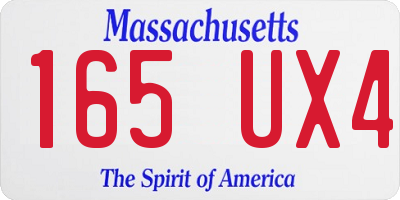 MA license plate 165UX4