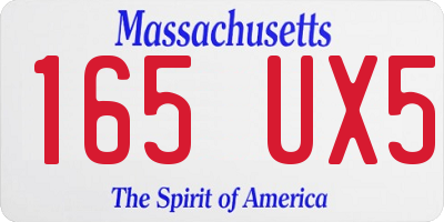 MA license plate 165UX5