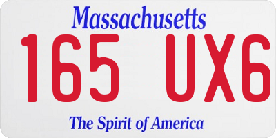 MA license plate 165UX6
