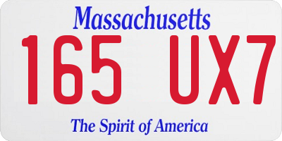 MA license plate 165UX7