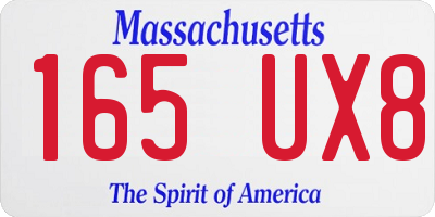 MA license plate 165UX8