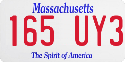 MA license plate 165UY3