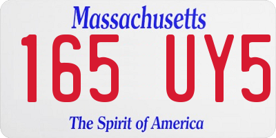 MA license plate 165UY5