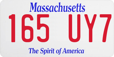 MA license plate 165UY7