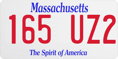 MA license plate 165UZ2